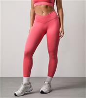 Women's Bright Orange Transform Wrap Leggings Gym King New Look