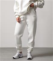 Women's Cream Logo Embroidered Jersey Joggers Gym King New Look