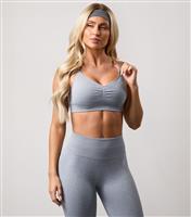 Women's Grey Sculpt Seamless Sports Bra Gym King New Look