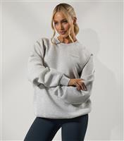 Women's 365 Light Grey Raglan Sleeve Crew Neck Sweatshirt Gym King New Look