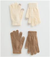 Pack of Two Cream Magic Gloves New Look