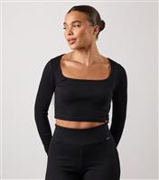 Women's 365 Black Ribbed Cropped Top Gym King New Look