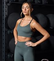 Women's Khaki Green Sculpt Seamless Bra Gym King New Look
