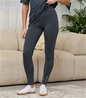 Women's Dark Grey Shadow Jersey Leggings Gym King New Look