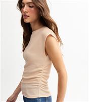 Women's Stone Textured Ruched Side Top New Look