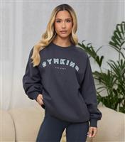 Women's Bright Blue Shadow Crew Neck Sweatshirt Gym King New Look