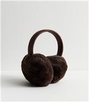 Brown Faux Fur Ear Muffs New Look