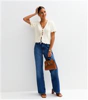 Women's White Crochet Tie Front Cardigan New Look