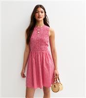 Women's Red Gingham Shirred Mini Dress New Look