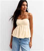 Women's Off White Bubble Hem Parachute Cami Top New Look