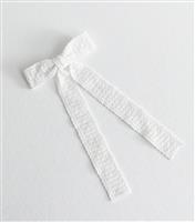 White Lace Bow Hair Slide New Look