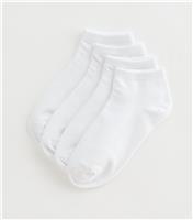 Girls' Pack of 4 White Trainer Socks New Look