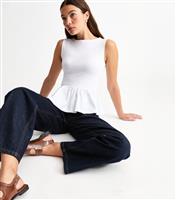 Women's White Peplum Hem Vest New Look