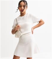 Girls' Off White Knitted Skirt New Look