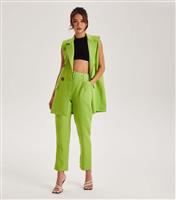 Women's Light Green Belted Tailored Trousers Urban Bliss New Look