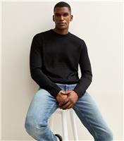 Men's Black Slim Fit Crew Neck Jumper New Look