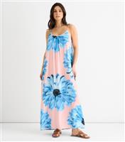 Women's Pink Floral Print Maxi Dress Gini London New Look