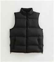 Men's Black Regular Fit Sleeveless Heatseal Puffer Gilet New Look