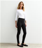 Women's Black Slim Fit Belted Trousers New Look