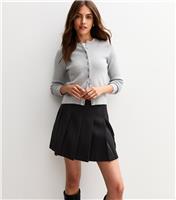 Women's Black Pleated Mini Skirt New Look