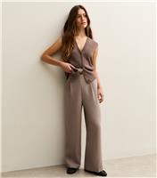 Women's Petite Mink Wide Leg Trousers New Look