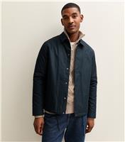 Men's Dark Blue Regular Fit Padded Coach Jacket New Look