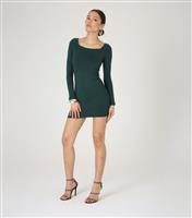Women's Green Long Sleeve Mini Dress WKNDGIRL New Look