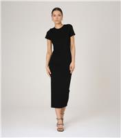 Women's Black Crew Neck Midi Dress WKNDGIRL New Look