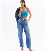 Women's Bright Blue Jersey Bandeau Top New Look