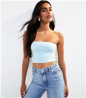 Women's Light Blue Jersey Bandeau Top New Look