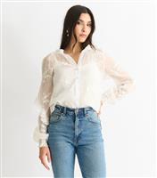 Women's White Embroidered Puff Sleeve Top Gini London New Look