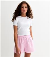 Girls' Pink Striped Pyjama Shorts New Look