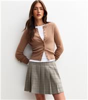 Women's Black Checked Box Pleat Mini Skirt New Look