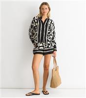 Women's Black Floral Print Shirt Gini London New Look