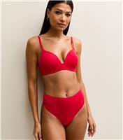 Women's Red Smooth Moulded Triangle Bra New Look