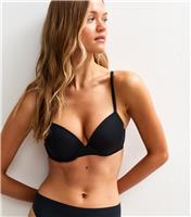 Women's Black Smooth Adjustable Strap T-Shirt Bra New Look