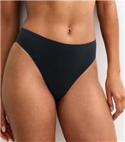 Women's Black Bonded High Waist Brazilian Briefs New Look