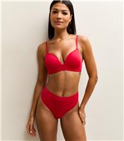 Women's Red Bonded High Waist Micro Thong New Look