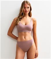 Women's Pink Bonded High Waist Thong New Look