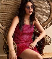Women's Bright Pink Bead and Sequin Tassel Mini Dress New Look