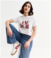 Women's White Amour Bow Print T-Shirt New Look