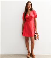 Women's Red Double Bow Mini Dress New Look
