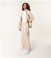 Women's Stone Side Stripe Trousers Blue Vanilla New Look