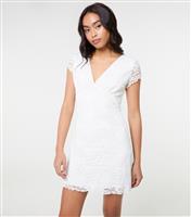 Women's White Lace Mini Dress Pink Vanilla New Look