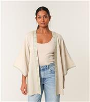 Women's Stone Embellished Kimono Blue Vanilla New Look