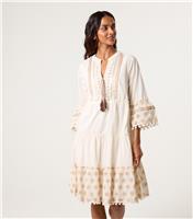 Women's Stone Broderie Anglaise Midi Dress Blue Vanilla New Look