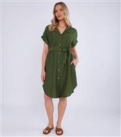 Women's Khaki Shirt Dress Gini London New Look