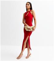 Women's Red Keyhole Neck Jersey Midi Dress New Look