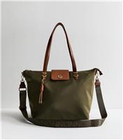 Khaki Fabric Tote Bag New Look
