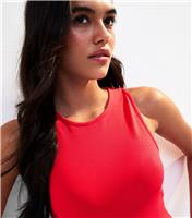 Women's Red Cut Out Back Jersey Vest New Look